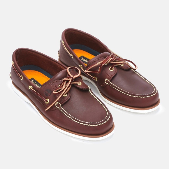 timberland classic 2 eye boat shoe rootbeer smooth